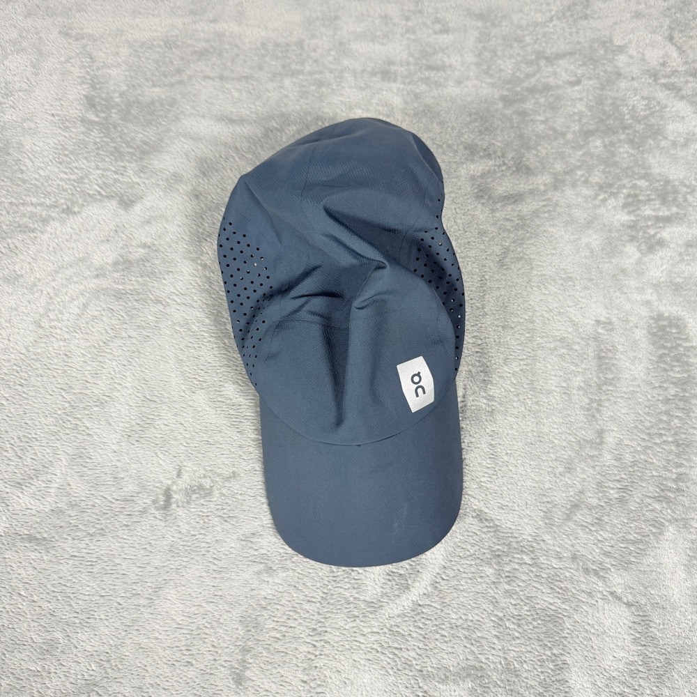 On Running Unisex OS Lightweight Cap Navy Blue Laser Cut Ventilation Adjustable